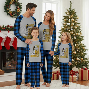 Strong Woman Football Game Day Plaid Pajama Set Black And Gold City Pride