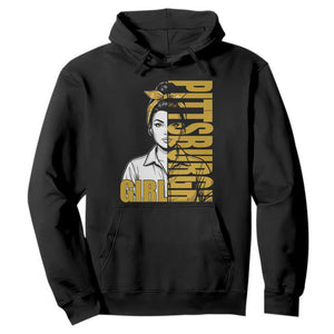 Strong Woman Football Game Day Hoodie Black And Gold City Pride