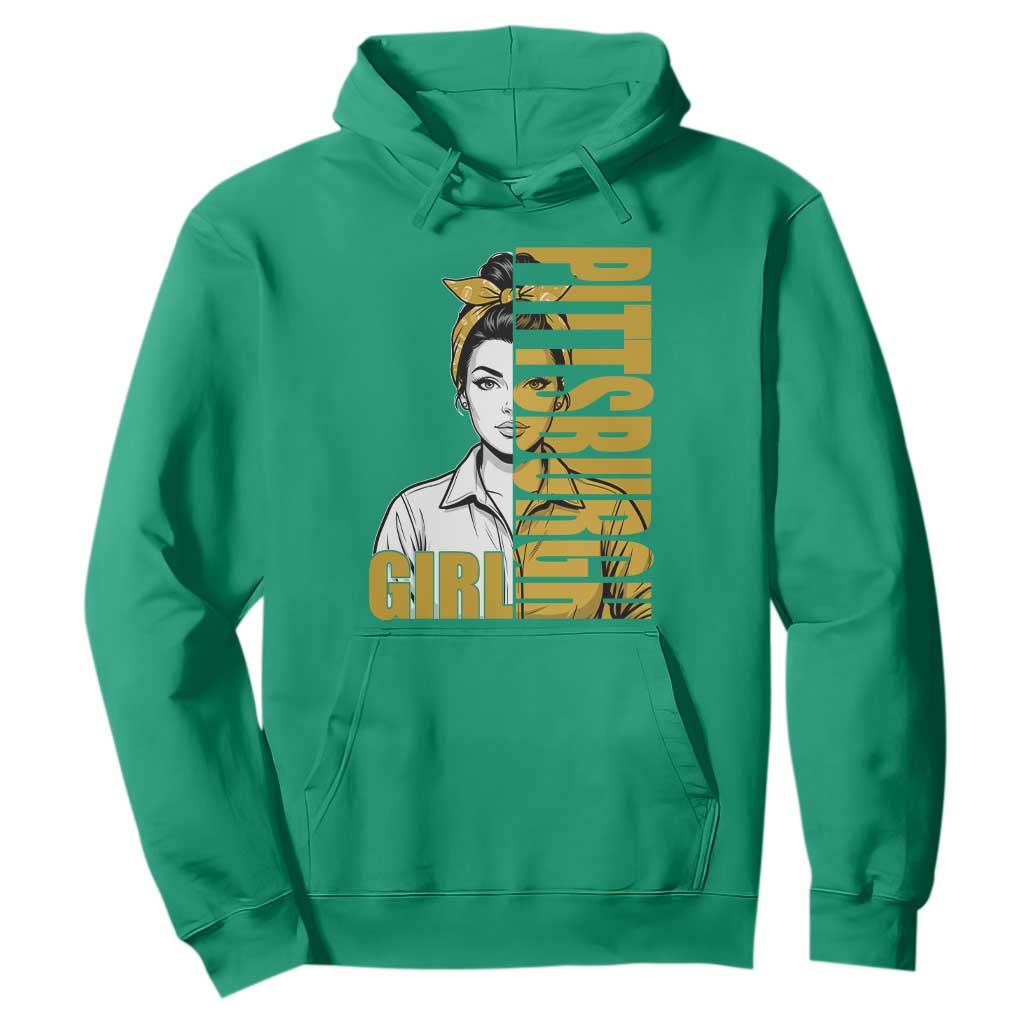 Strong Woman Football Game Day Hoodie Black And Gold City Pride