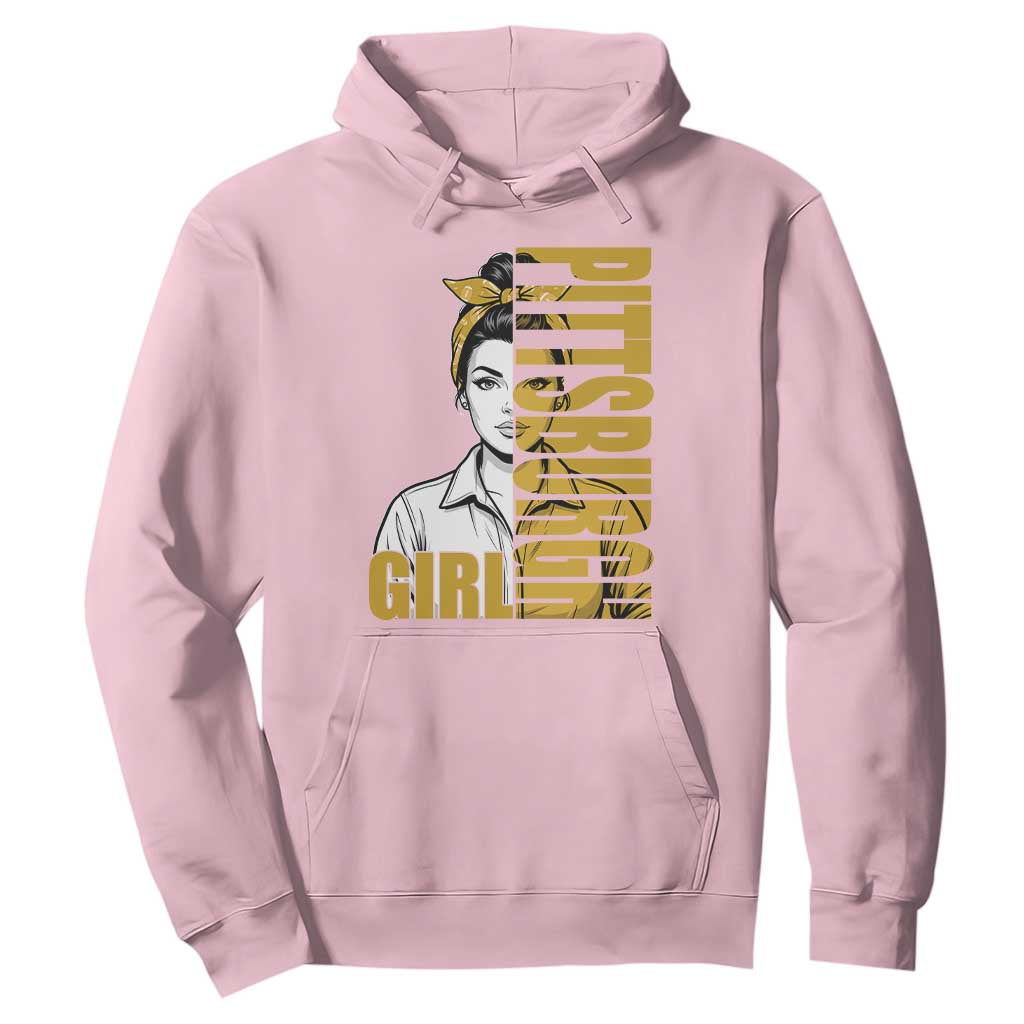 Strong Woman Football Game Day Hoodie Black And Gold City Pride