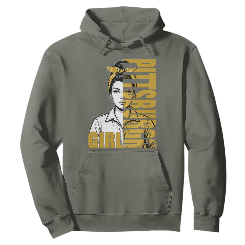Strong Woman Football Game Day Hoodie Black And Gold City Pride