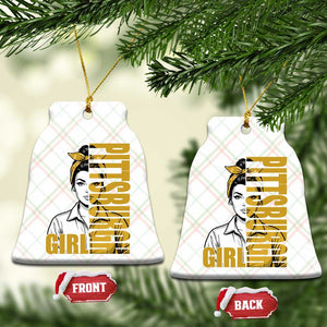 Strong Woman Football Game Day Ceramic Ornament Black And Gold City Pride
