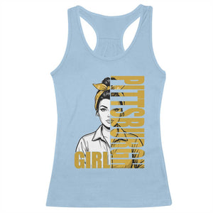 Strong Woman Football Game Day Racerback Tank Top Black And Gold City Pride