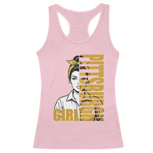 Strong Woman Football Game Day Racerback Tank Top Black And Gold City Pride