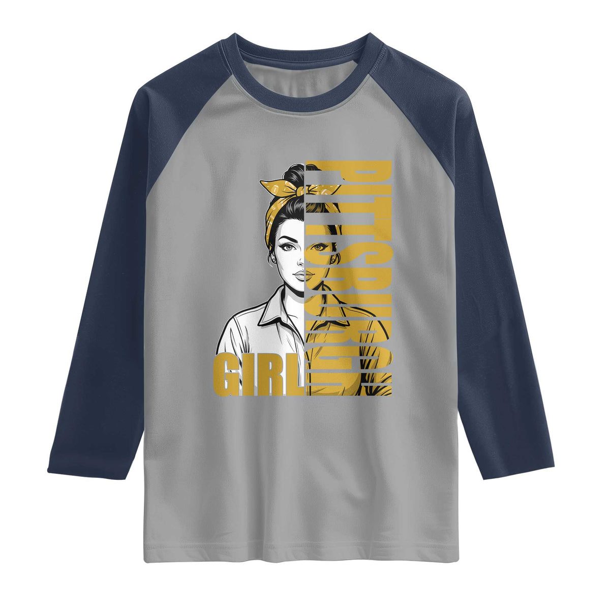 Strong Woman Football Game Day Raglan Shirt Black And Gold City Pride