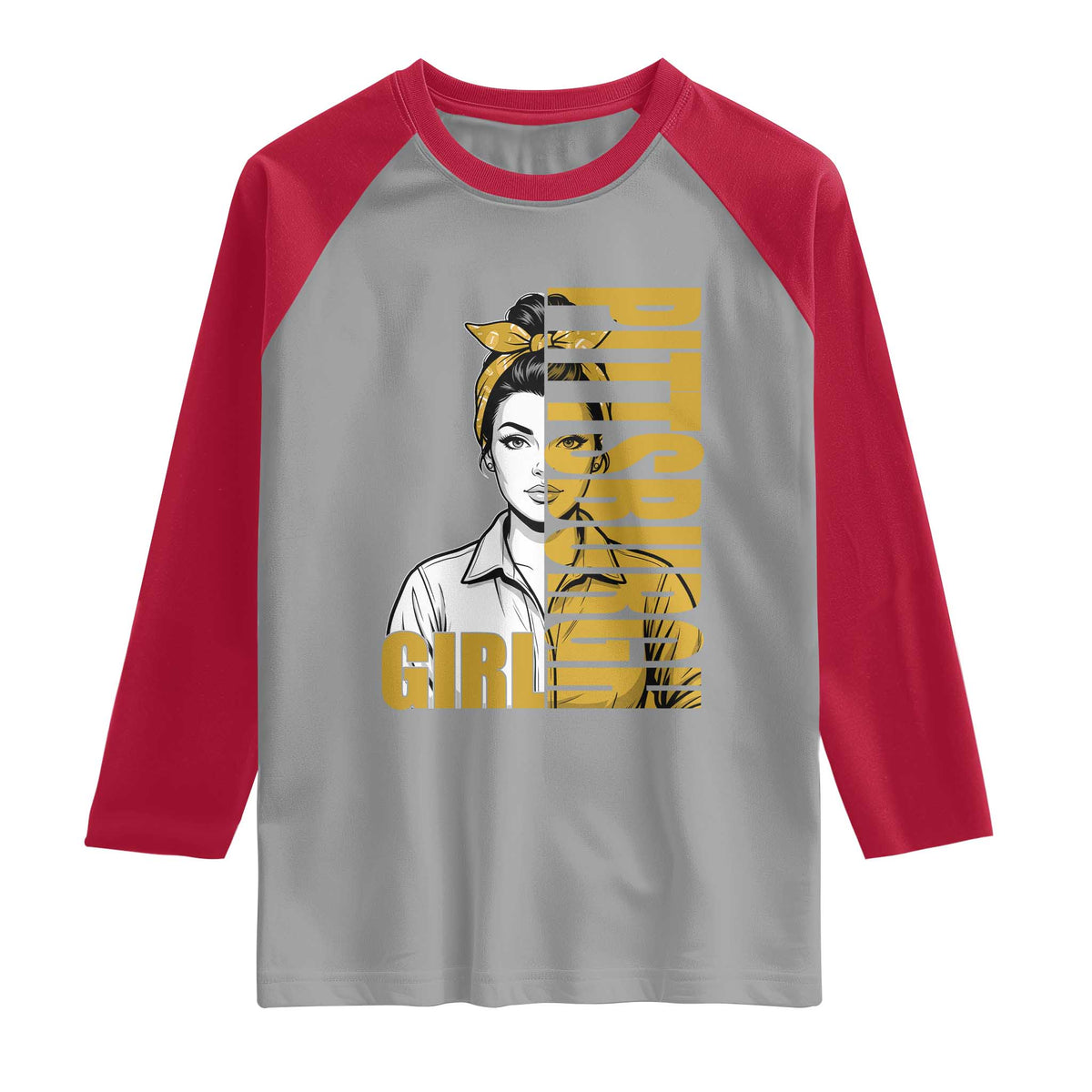 Strong Woman Football Game Day Raglan Shirt Black And Gold City Pride