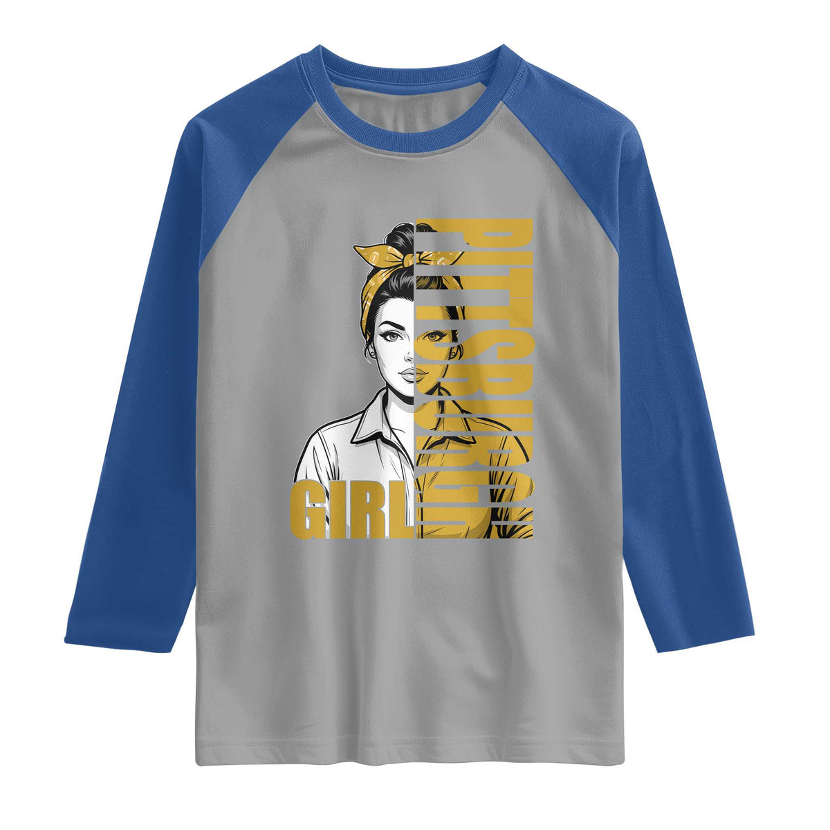 Strong Woman Football Game Day Raglan Shirt Black And Gold City Pride