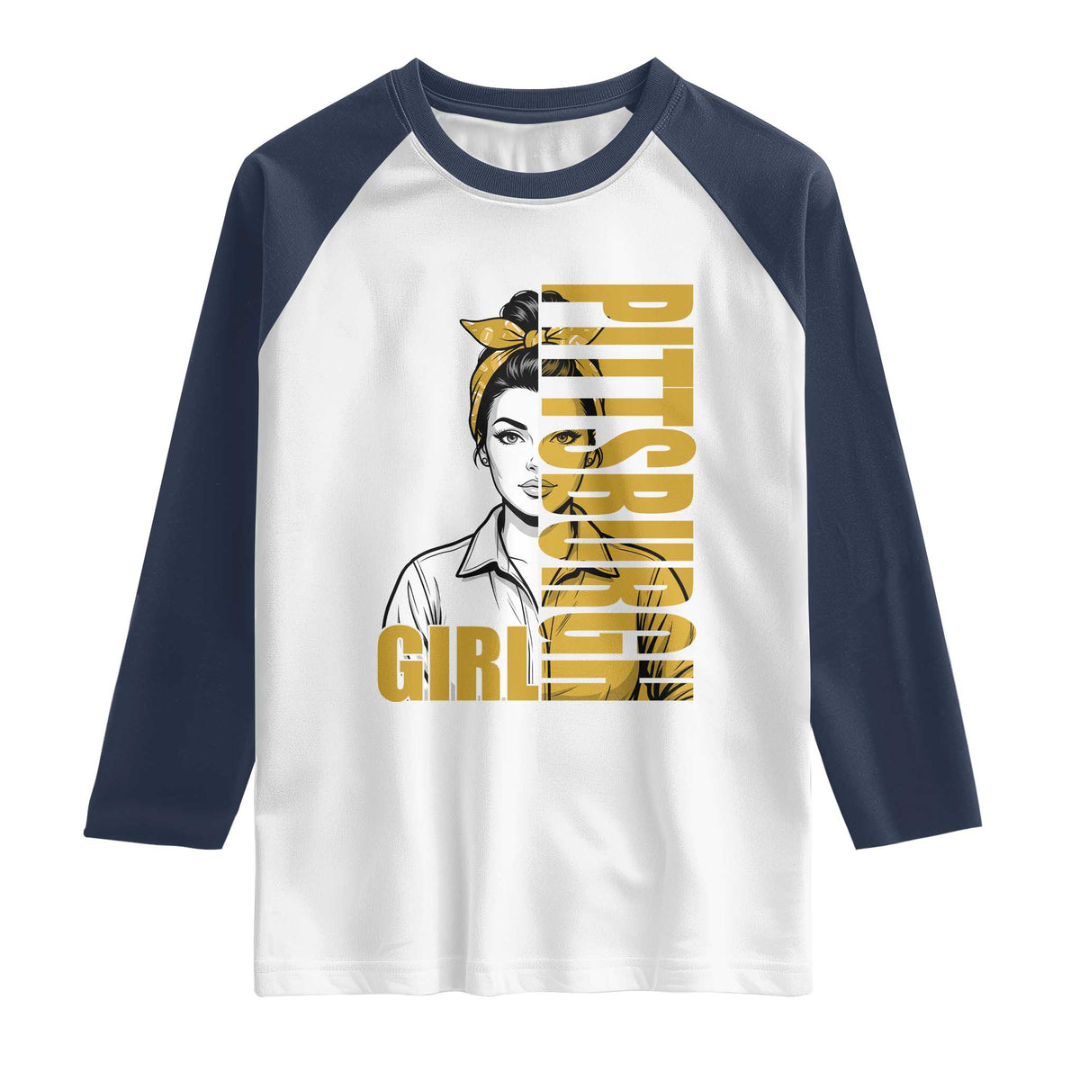 Strong Woman Football Game Day Raglan Shirt Black And Gold City Pride