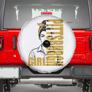 Strong Woman Football Game Day Spare Tire Cover Black And Gold City Pride