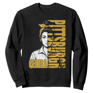 Strong Woman Football Game Day Sweatshirt Black And Gold City Pride