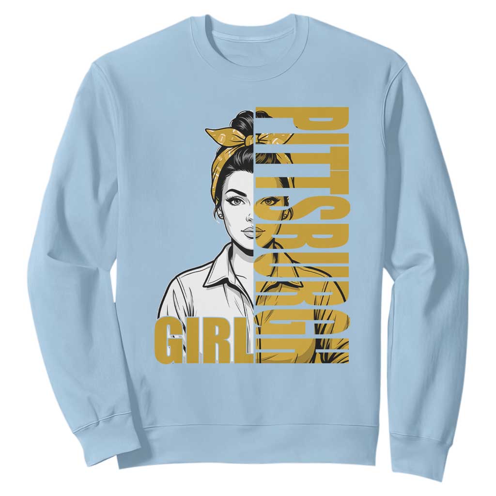 Strong Woman Football Game Day Sweatshirt Black And Gold City Pride