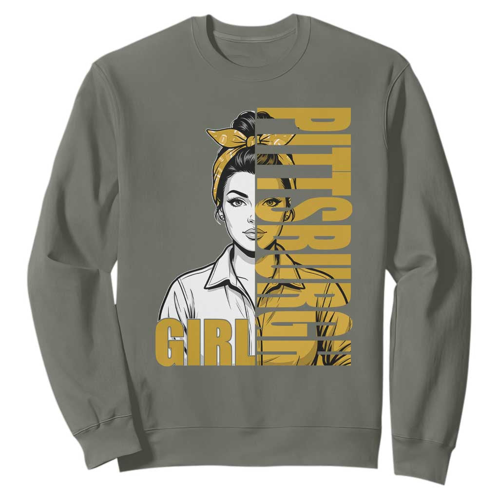 Strong Woman Football Game Day Sweatshirt Black And Gold City Pride