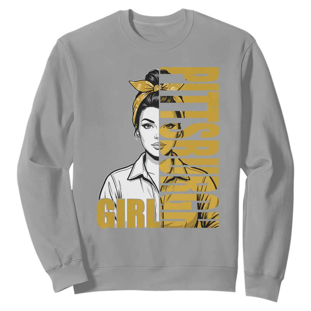 Strong Woman Football Game Day Sweatshirt Black And Gold City Pride