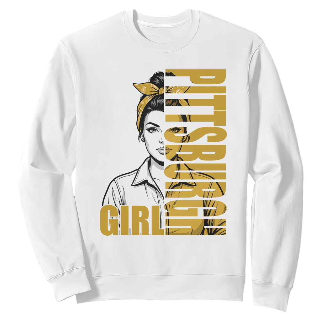 Strong Woman Football Game Day Sweatshirt Black And Gold City Pride