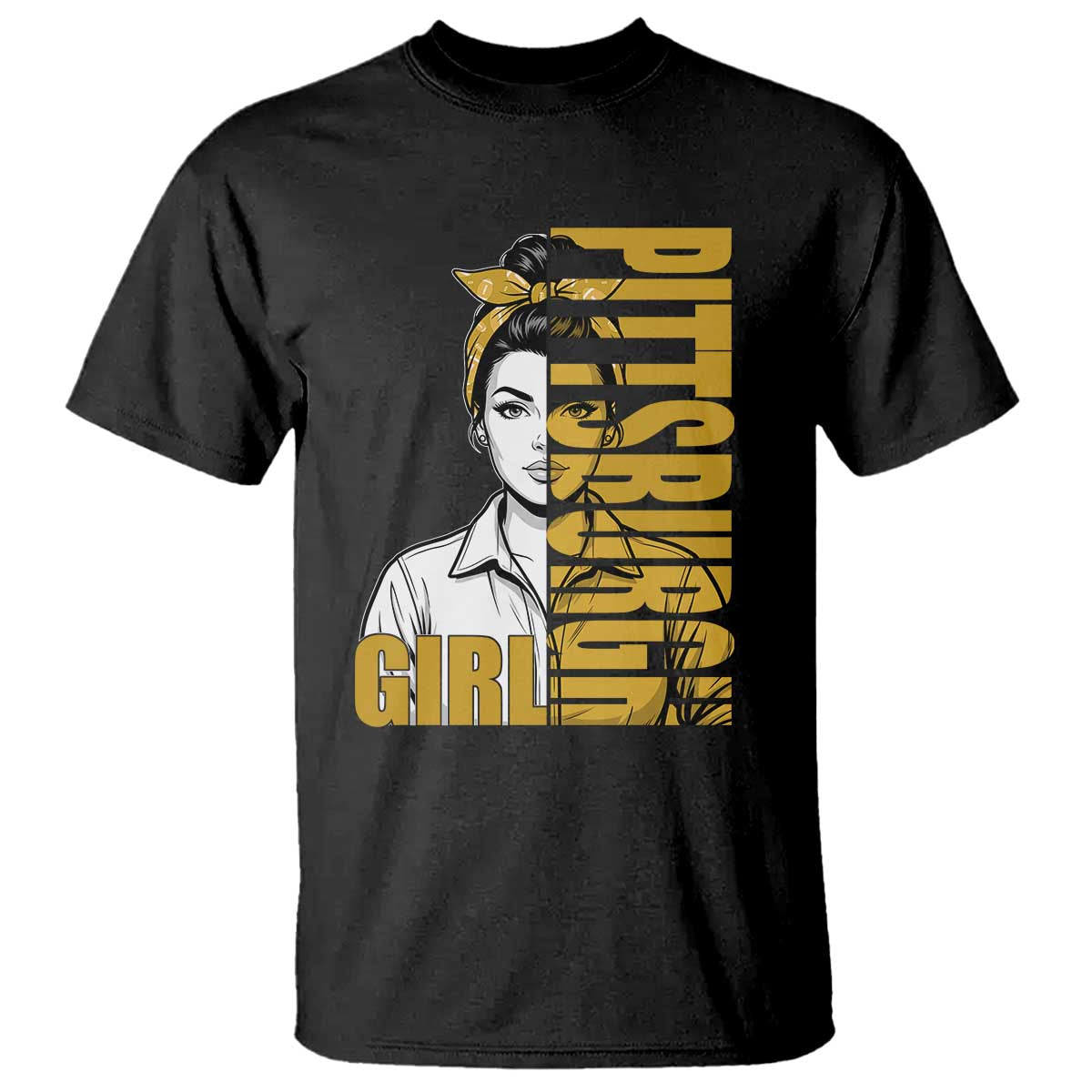 Strong Woman Football Game Day T Shirt Black And Gold City Pride