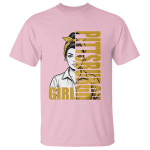 Strong Woman Football Game Day T Shirt Black And Gold City Pride