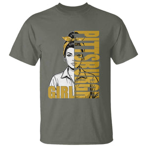 Strong Woman Football Game Day T Shirt Black And Gold City Pride