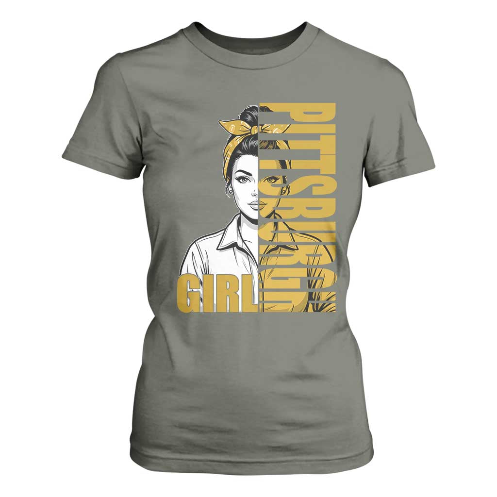 Strong Woman Football Game Day T Shirt For Women Black And Gold City Pride