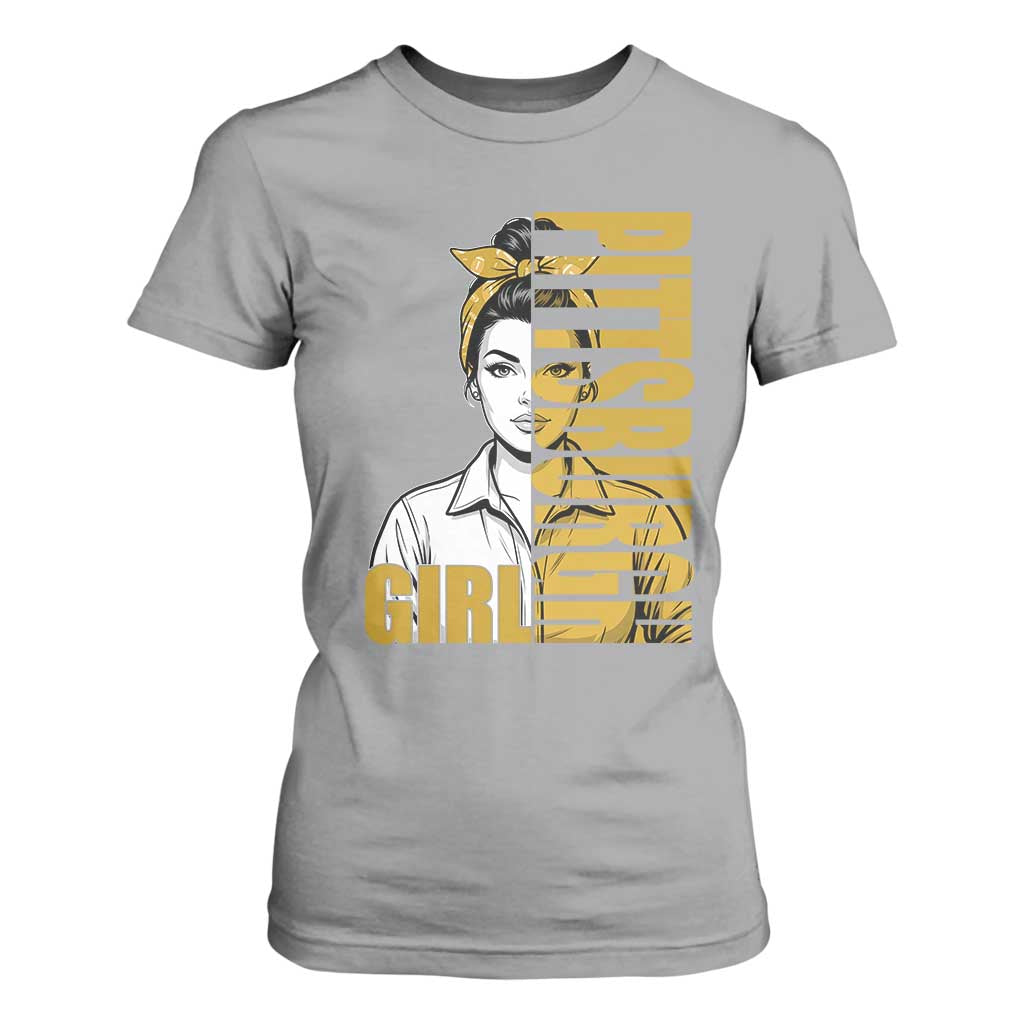 Strong Woman Football Game Day T Shirt For Women Black And Gold City Pride