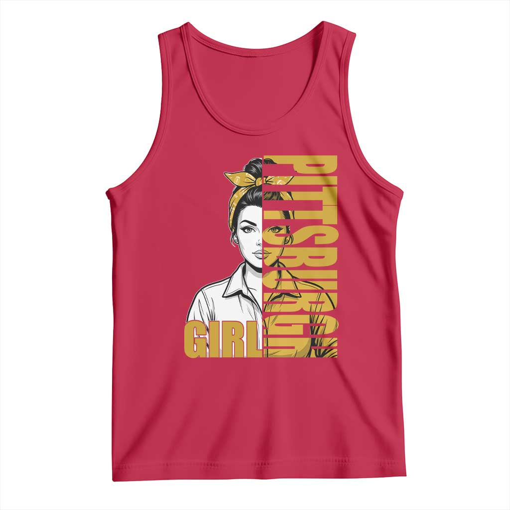 Strong Woman Football Game Day Tank Top Black And Gold City Pride