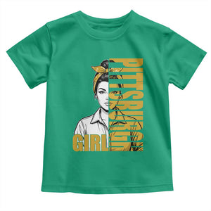 Strong Woman Football Game Day Toddler T Shirt Black And Gold City Pride