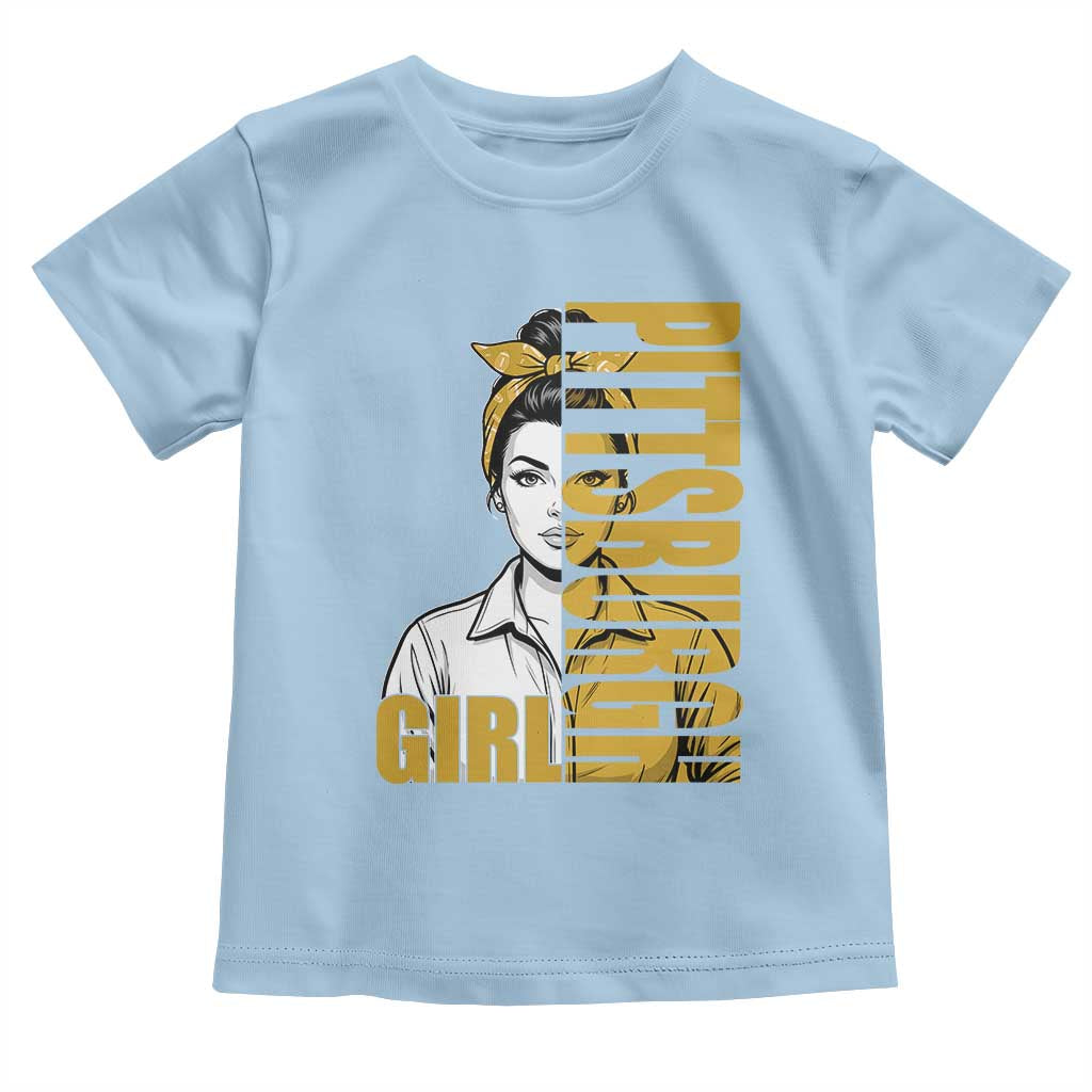 Strong Woman Football Game Day Toddler T Shirt Black And Gold City Pride