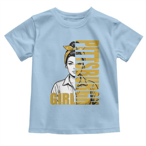Strong Woman Football Game Day Toddler T Shirt Black And Gold City Pride