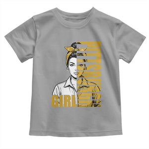 Strong Woman Football Game Day Toddler T Shirt Black And Gold City Pride