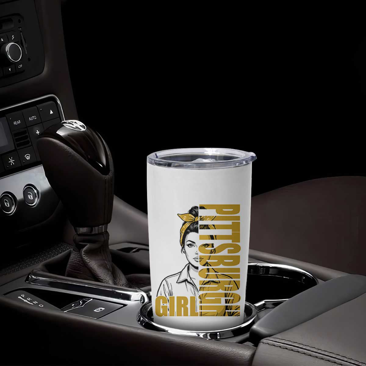 Strong Woman Football Game Day Tumbler Cup Black And Gold City Pride