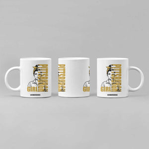 Strong Woman Football Game Day Coffee Mug Black And Gold City Pride