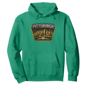 Pittsburgh Skyline Crest Graphic Hoodie Football Lover Gift