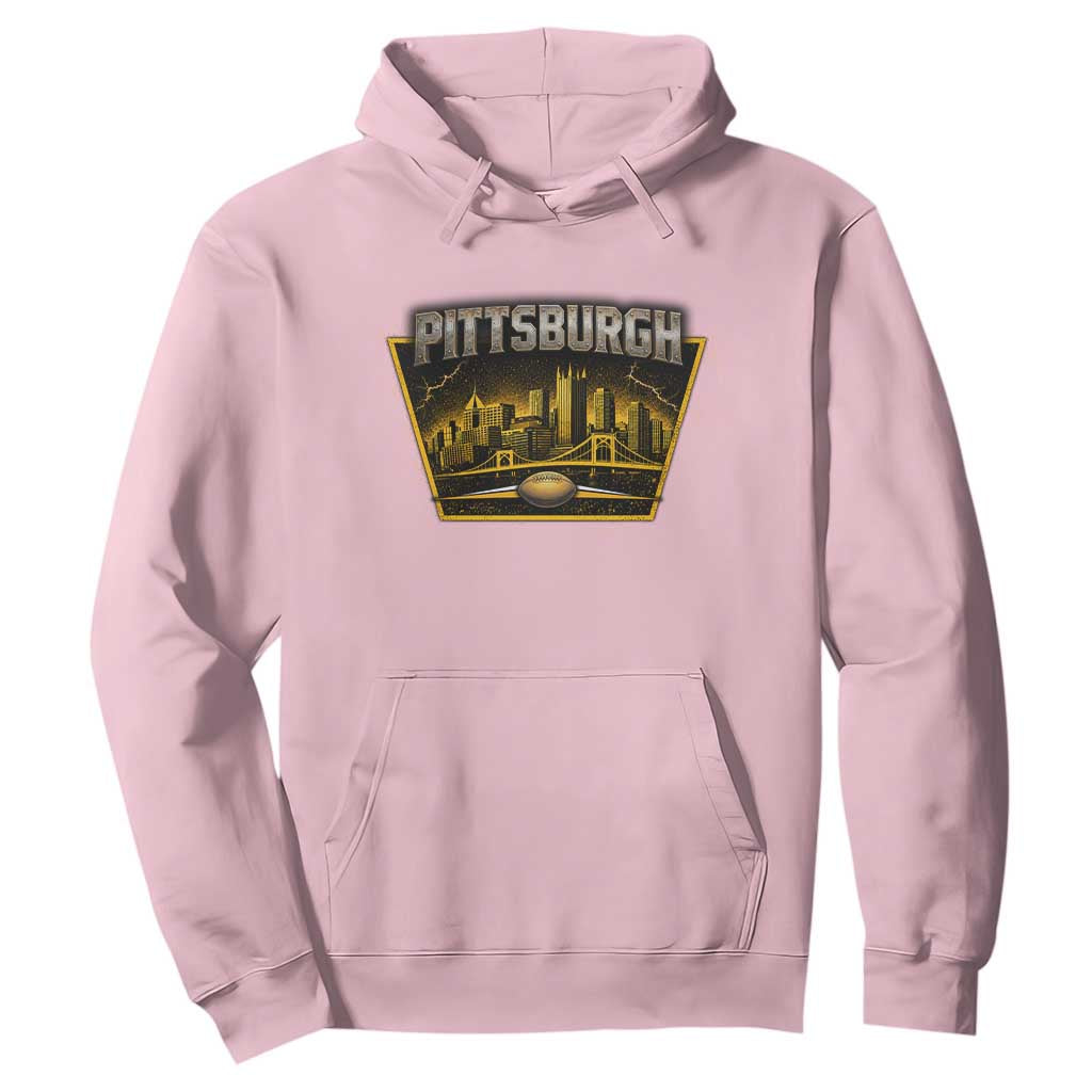 Pittsburgh Skyline Crest Graphic Hoodie Football Lover Gift