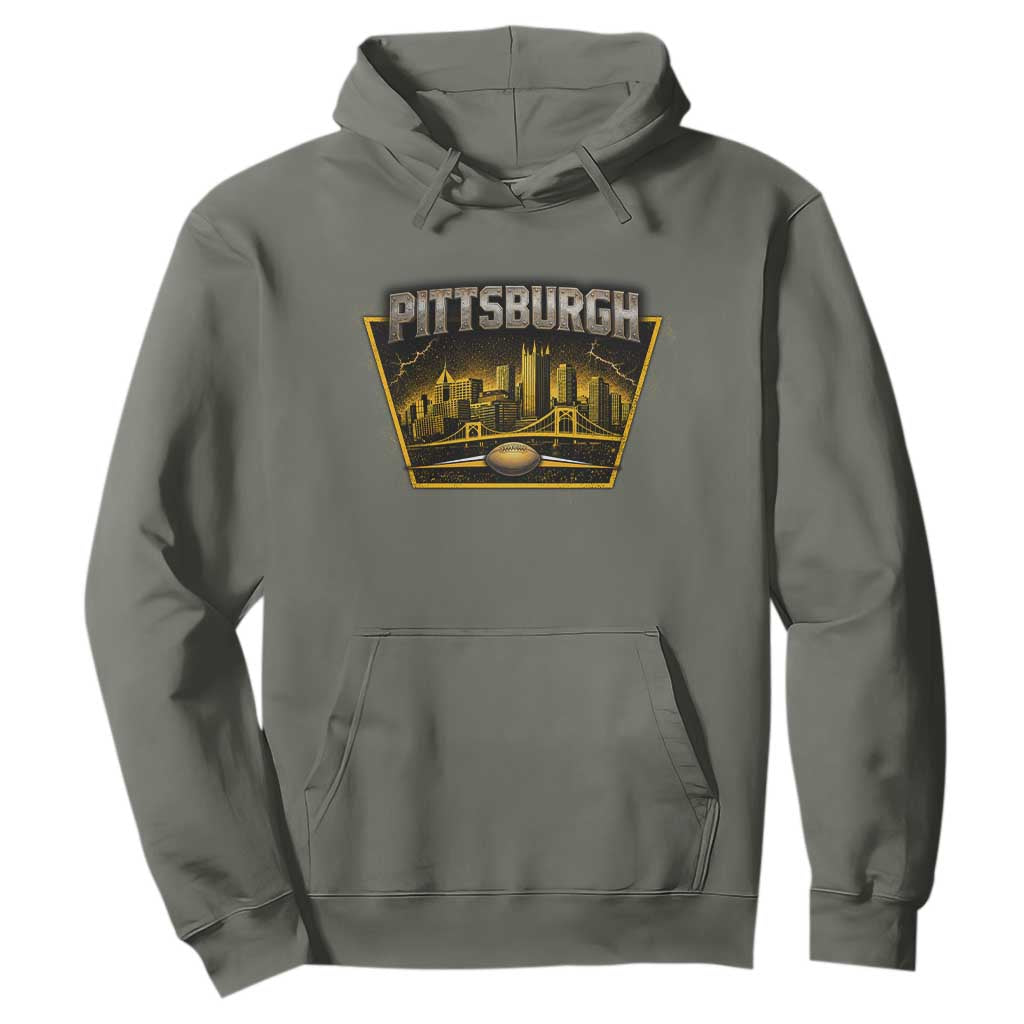 Pittsburgh Skyline Crest Graphic Hoodie Football Lover Gift