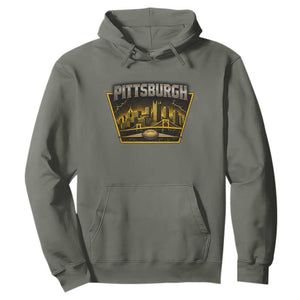 Pittsburgh Skyline Crest Graphic Hoodie Football Lover Gift