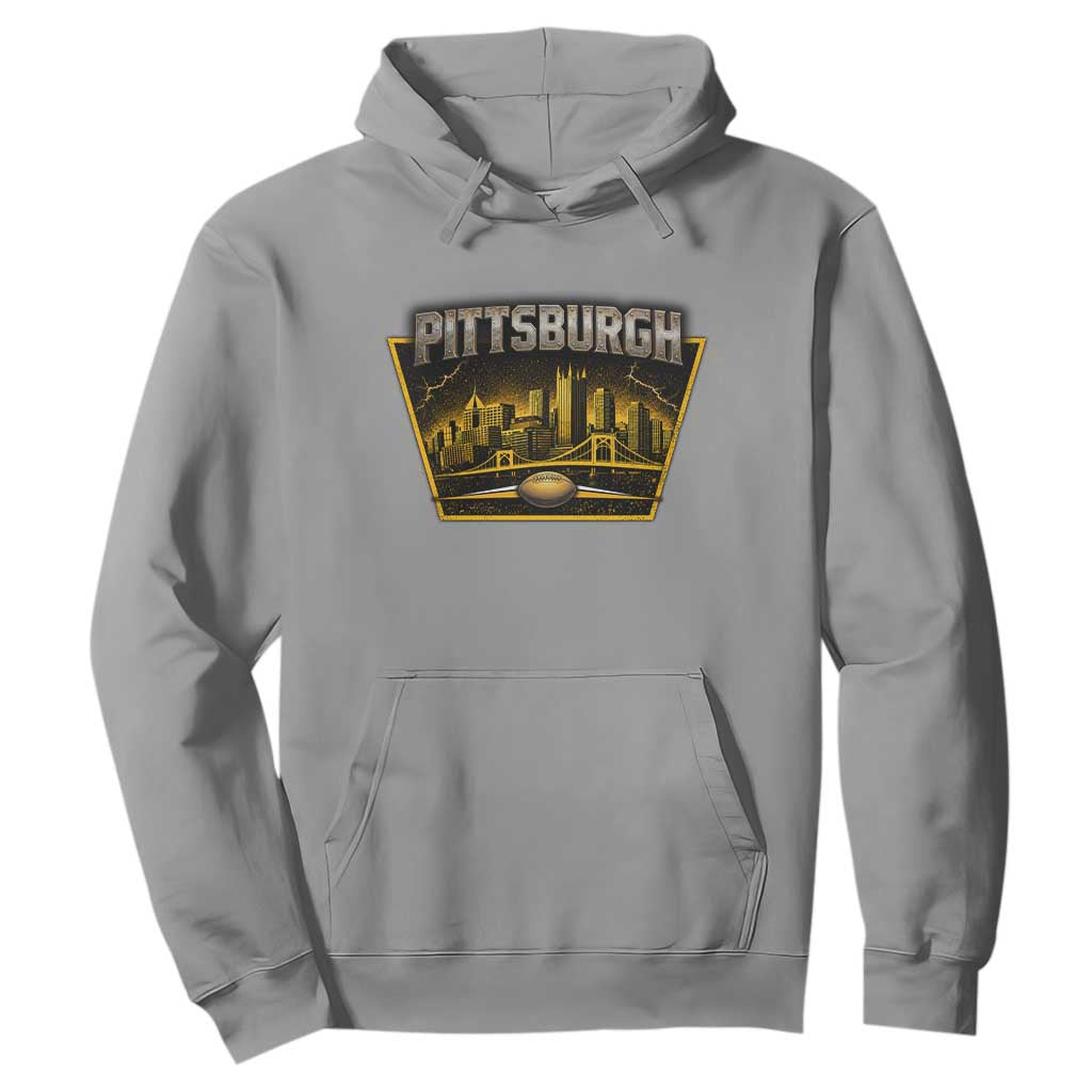 Pittsburgh Skyline Crest Graphic Hoodie Football Lover Gift