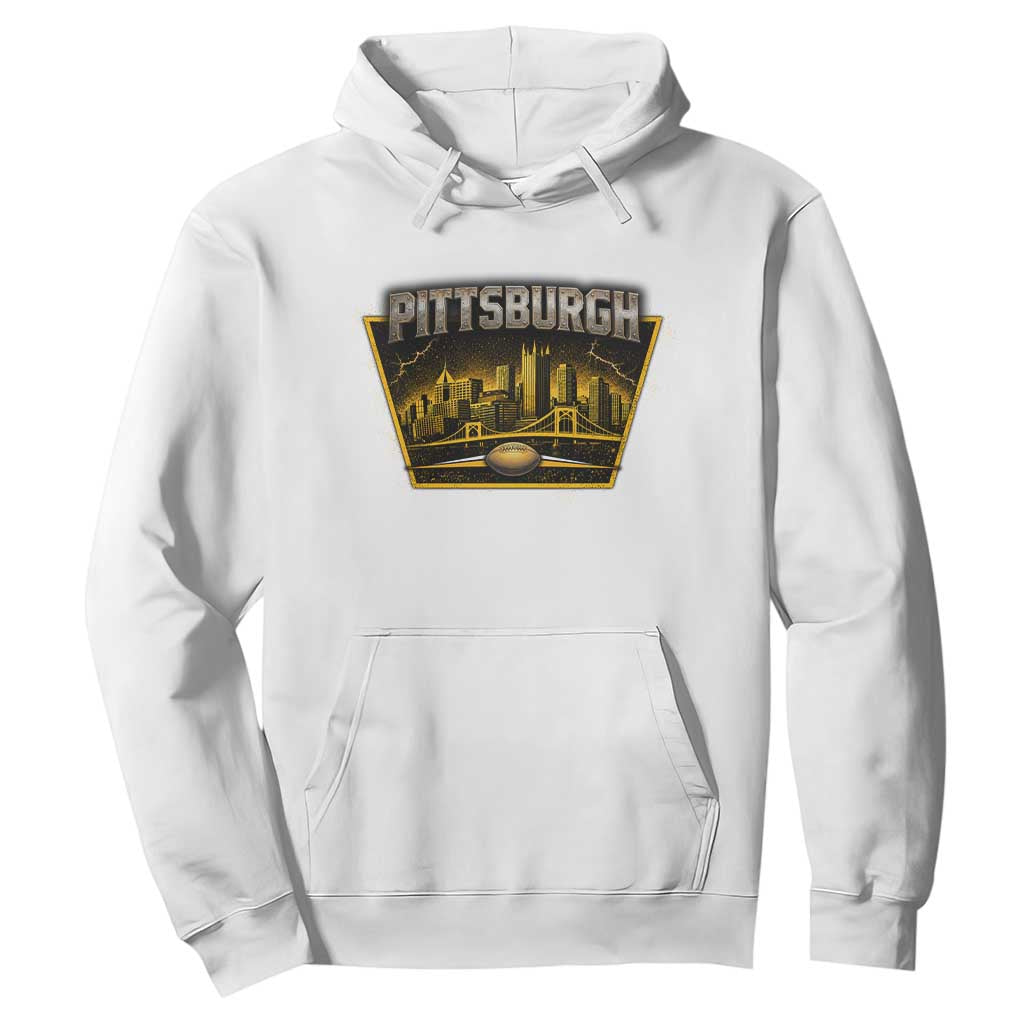 Pittsburgh Skyline Crest Graphic Hoodie Football Lover Gift
