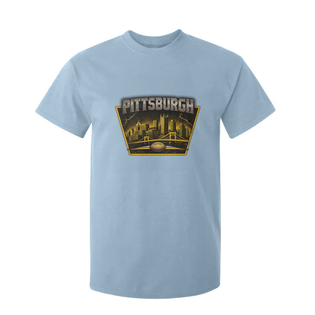 Pittsburgh Skyline Crest Graphic T Shirt For Kid Football Lover Gift