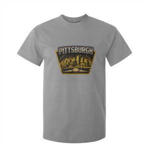 Pittsburgh Skyline Crest Graphic T Shirt For Kid Football Lover Gift