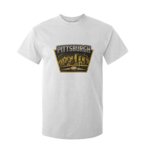 Pittsburgh Skyline Crest Graphic T Shirt For Kid Football Lover Gift