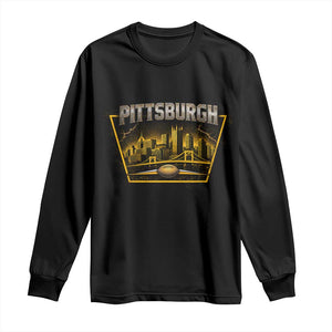 Pittsburgh Skyline Crest Graphic Long Sleeve Shirt Football Lover Gift