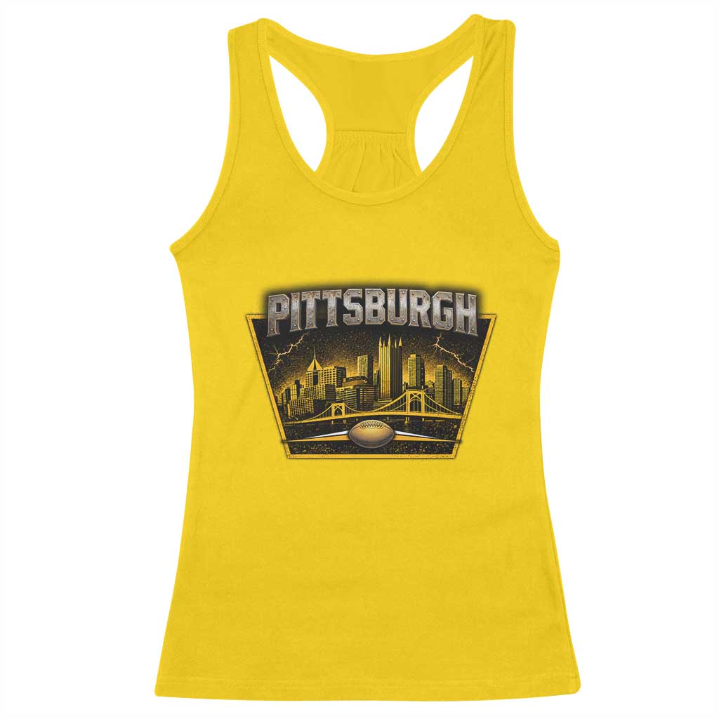 Pittsburgh Skyline Crest Graphic Racerback Tank Top Football Lover Gift TS12 Daisy Print Your Wear