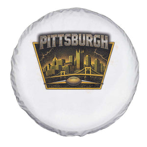 Pittsburgh Skyline Crest Graphic Spare Tire Cover Football Lover Gift