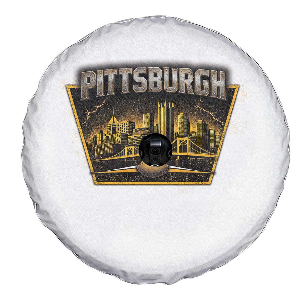 Pittsburgh Skyline Crest Graphic Spare Tire Cover Football Lover Gift