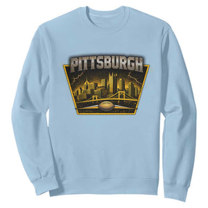 Pittsburgh Skyline Crest Graphic Sweatshirt Football Lover Gift
