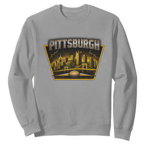 Pittsburgh Skyline Crest Graphic Sweatshirt Football Lover Gift