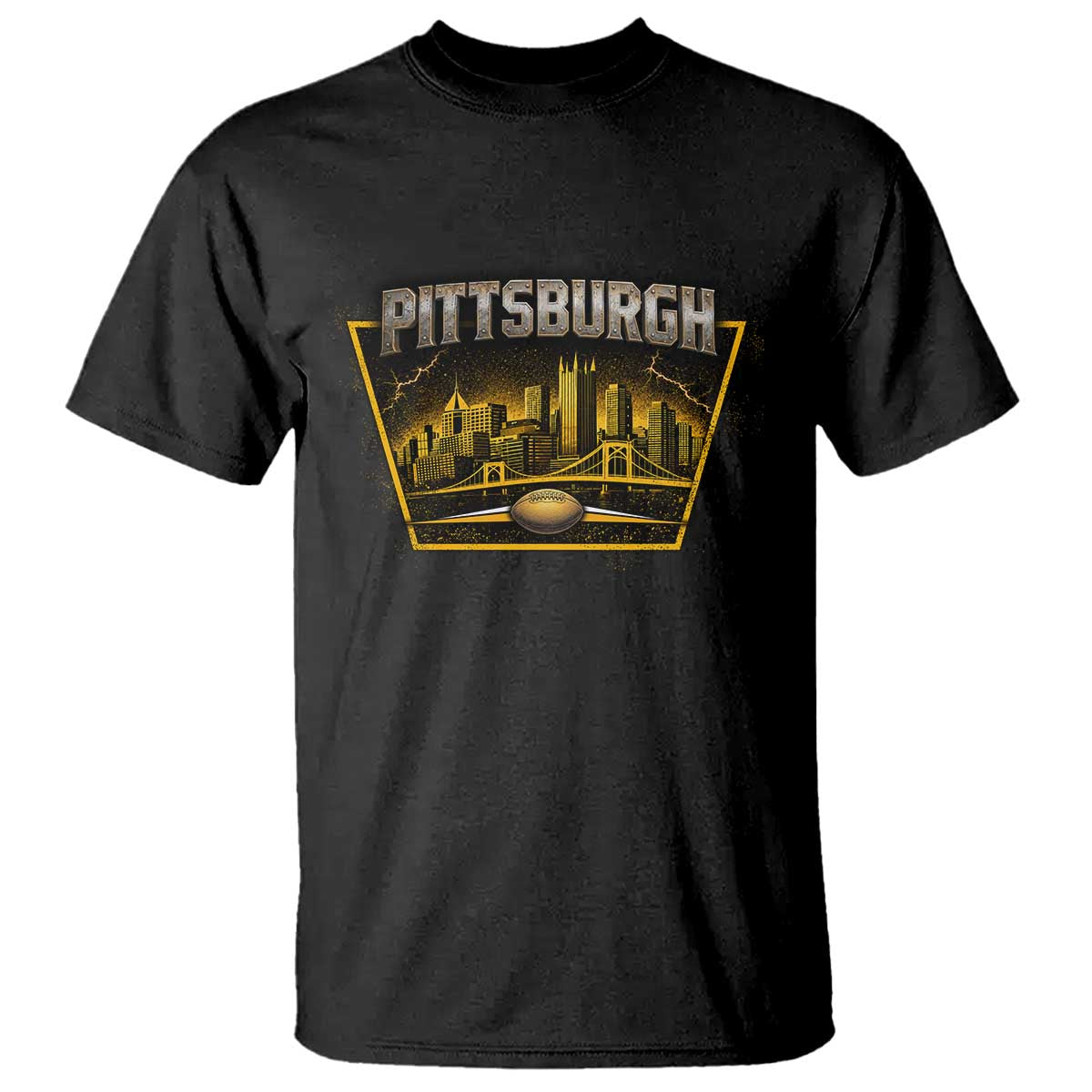 Pittsburgh Skyline Crest Graphic T Shirt Football Lover Gift