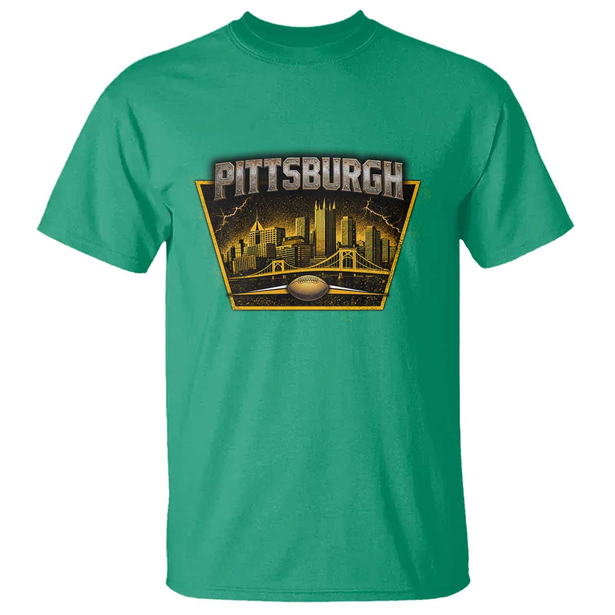 Pittsburgh Skyline Crest Graphic T Shirt Football Lover Gift
