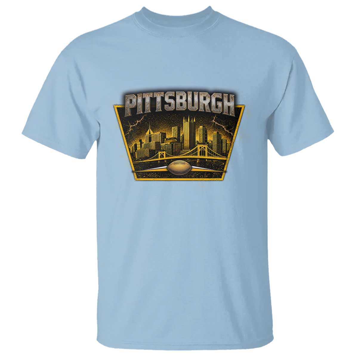 Pittsburgh Skyline Crest Graphic T Shirt Football Lover Gift