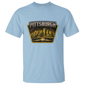Pittsburgh Skyline Crest Graphic T Shirt Football Lover Gift