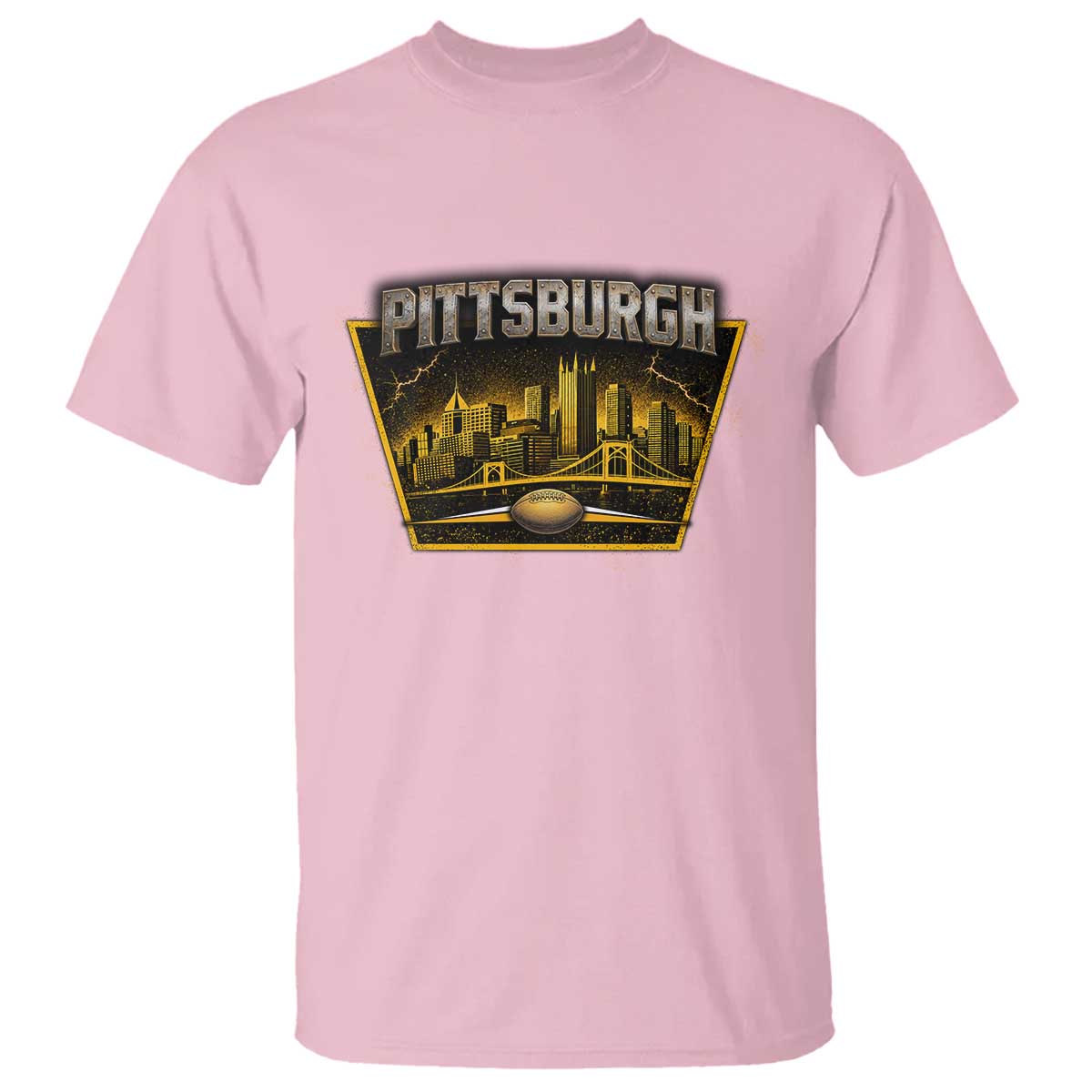 Pittsburgh Skyline Crest Graphic T Shirt Football Lover Gift
